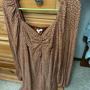 Women's Brown Floral Dress
